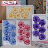 Yunnan Caijun Usine Préservé Tête De Rose Réel 5-6CM Fleurs Séchées B Grade Rose Bourgeon pour L'arrangement De Fleurs De Noël