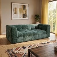 Canapé compact en boîte pour gagner de la place |   Mousse haute densité emballée sous vide |   Biscuit Tufted Velvet Modern Apartment Extendable Hotel