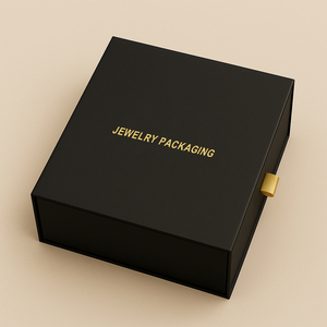 Custom Logo Rigid Paper Sliding Drawer Jewelry Packaging Box with Jewelry Insert Holder Small Gift Box - Product Image 1