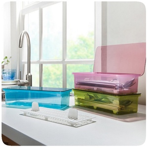 Pratico Contenitore per Posate con Drenaggio e Protezione dalla Polvere, Scatola per Bacchette in Plastica per <span class=keywords><strong>Cucina</strong></span> - Product Image 3