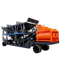 Centrale à béton mobile forcée JS2000 120m³/h, contrôlée par PLC, avec moteur à roulement, pour la production aéroportuaire et civile