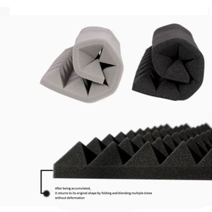 Panneaux acoustiques en <span class=keywords><strong>mousse</strong></span> 3D ondulée, insonorisants et absorbants le son, pour la maison, le studio, le théâtre, le bureau, le KTV, vente en gros OEM - Product Image 4