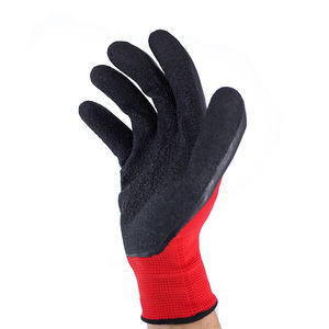 قفازات أمان للبناء بالجملة، قفازات عمل صناعية حمراء مطلية بالبوليستر واللاتكس، توريد مصنع - Product Image 5