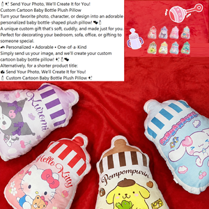 Coussin en peluche doux en forme de biberon de dessin animé personnalisé, oreiller portable en polaire pour décoration de chambre, cadeau - Product Image 4