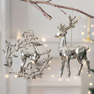 Adornos Navideños <span class=keywords><strong>de</strong></span> Lujo con Renos y Copos <span class=keywords><strong>de</strong></span> Nieve en Oro Champagne, Decoración Colgante <span class=keywords><strong>de</strong></span> PC Electrochapado para Árbol <span class=keywords><strong>de</strong></span> Navidad - Product Image 3