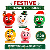Balle anti-stress en TPR pour Noël, jouet à presser pour les fêtes et les cadeaux, idéal pour les boutiques et les fournitures de fête