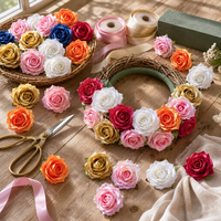 Têtes de roses artificielles en gros sans tige, toucher soyeux, 18 couleurs, pour corsages DIY, coiffures, murs floraux de mariage, décoration intérieure, en vrac