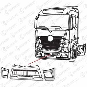 Parachoques Delantero Izquierdo E-LINE Inferior, Sin Procesar, Apto para Mercedes ACTROS 4 STREAM SPACE, ACTROS 4 BIG SPACE, ACTROS 4 GIGA SPACE - Product Image 2