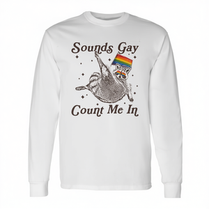 Camiseta de manga larga Sounds Gay Count Me In Raccoon Lgbt Pride - Product Image 2