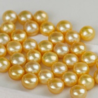Perles d'eau douce naturelles ovales plates jaunes de qualité A, sans noyau, 10-11 mm, certifiées pour la fabrication de bijoux, Zhejiang Zhuji