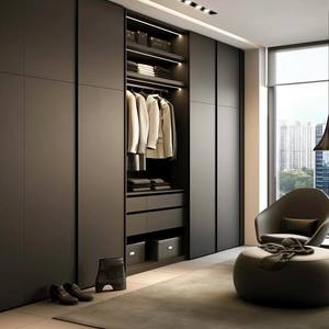Italienischer Premium Kleiderschrank im Rustikalen Stil, Minimalistisches, Leichtes Luxusdesign, Langlebige Massivholztür für Zuhause, Schlafzimmer, Wohnzimmer Möbel - Product Image 5