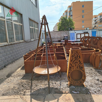 Foyer de jardin extérieur moderne pour le camping et la terrasse Chauffage Table de foyer au bois en acier pour l'extérieur