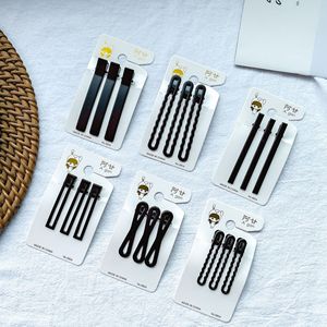 Korean Style Ins Simple Accessories Long <b>Black</b> Matte Duckbill Clip Internet Celebrity Hairpin Bow Hair Ornament Wholesale - Product Image 2