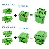 Bloc de bornes complet à embase mâle-femelle pour PCB, pas de 3,50 mm - Rangée double droite et à angle droit avec connecteur