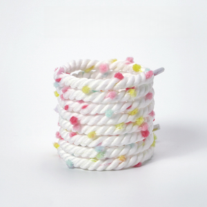 Round Soft Ball Colorful <b>Shoelaces</b> Elastic for Sneakers Casual Sports Footwear - Fluffy Yarn Braid Fashion Laces - Product Image 1