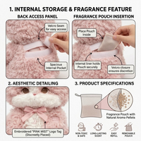 Peluche personnalisée OEM, lapin couché lesté, jouet en peluche apaisant avec sachet aromatique intégré, cadeau de marque