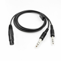 Câble adaptateur pour casque d'hélicoptère U-174 prise vers deux prises GA Cordon adaptateur pour casque d'aviation