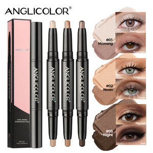 ANGLICOLOR Stick Ombretto Minerale Doppio Lato Impermeabile Shimmer e Opaco per Pelle Chiara, Lunga Durata, 3 <span class=keywords><strong>Colori</strong></span>, Confezione Rosa - Product Image 1