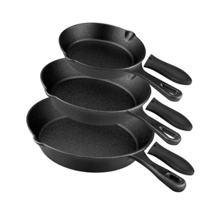Sartén para Asar Filetes de Hierro Fundido de Varios Tamaños, sin Recubrimiento, Antiadherente, para Cocina Doméstica, Apta para Cocina de Gas e Inducción, con Fondo Plano Universal - Product Image 3