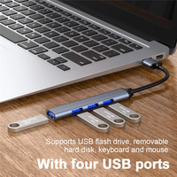 Hub USB 3.0 Justlink à 4 ports, en alliage d'aluminium, super rapide 5 Gbps, haute vitesse pour ordinateur portable, ordinateur de bureau, clavier, souris, clé USB