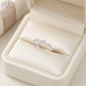 Hong Kong Supplier Fine Jewelry Wholesale Irregular Design 18K White Gold Natural Diamond Stackable Ring For Women Everyday Wear - Product Image 5