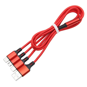 Cáp <span class=keywords><strong>USB</strong></span> 3 trong 1 Type-C <span class=keywords><strong>Micro</strong></span> đa đầu cắm cho điện thoại Android, cáp dữ liệu <span class=keywords><strong>USB</strong></span> Nylon 1.2M - Product Image 2