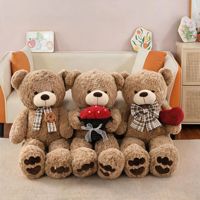 Ours en peluche géant mignon avec ruban et cœur, en polyester et coton PP, jouet, poupée, oreiller, cadeau, 31cm-50cm, vente en gros