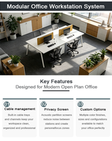 Système de câblage moderne personnalisé, mobilier modulaire, poste de travail de bureau pour 4 personnes, table de bureau, table de direction, bureau