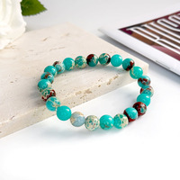 Fengshui guérison bleu Shoushan pierre ronde 6/8mm Jaspe Bracelet perlé pour hommes et femmes pierre naturelle accessoires de mode