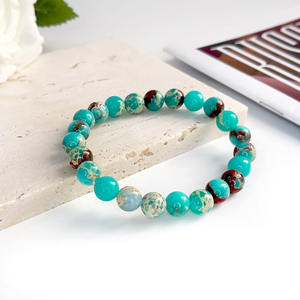 Fengshui guérison bleu Shoushan pierre ronde 6/8mm Jaspe Bracelet perlé pour hommes et femmes pierre naturelle accessoires de mode - Product Image 4