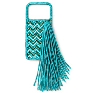 CRYSTAL CRAFT Bohemian Beaded Cover <b>Phone</b> <b>Case</b> with for Tassel Crystal Red Bead Embroidery <b>6</b> Inch for iPhone - Product Image 1
