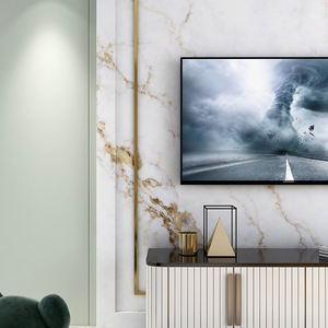 High Quality Calacatta <b>White</b> with Gold Vein Marble Modern Design Engineered Stone Quartz Slab New Quartz Stone Countertop - Product Image 2