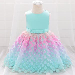 Robe de princesse pour nouveau-né de 0 à 2 ans, jupe Tutu à pétales, avec nœud, robe de fête pour enfants, robe florale pour petites filles, 2022 - Product Image 1
