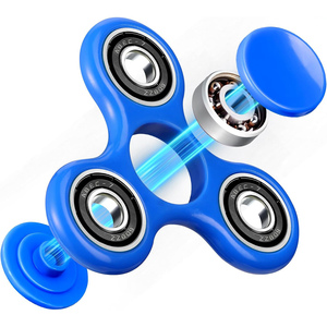 Venta al por mayor de Fidget Spinners de plástico PVC con luz LED, silenciosos, con rodamiento 608, rotación duradera, alivio del estrés, color personalizado, OEM. - Product Image 3