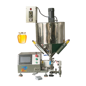 ZOSN Semi Auto Chili Sauce Honey Jar Ketchup Líquido viscoso Rotor rotativo Bomba de lóbulo Máquina de llenado de botellas con tolva de mezcla - Product Image 1