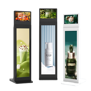 Soporte de Piso para Pantalla Dual de 13.3+37 Pulgadas, Pantalla LCD Android para Publicidad en Interiores, Señalización Digital Horizontal y Vertical - Product Image 1