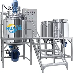 Huajie độ nhớt cao sản phẩm phòng thí nghiệm nâng homogenizer chân không Kem Emulsifier disperser Tank với nước/dầu nồi hơi