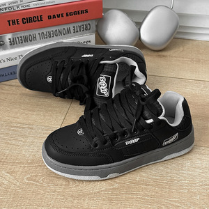 Zapato negro para hombre, nuevo estilo de verano, suela gruesa, versátil, informal, para estudiantes, zapatos deportivos - Product Image 6