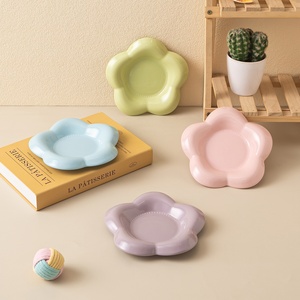 Mangkuk Makan Hewan Peliharaan Keramik Warna Solid Bulat untuk Kucing & Anjing, Mudah Dibersihkan untuk Air dan Makanan - Product Image 2