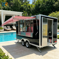 Camion de restauration professionnel pour churros, camion de crème glacée extérieur, cuisine de traiteur en acier inoxydable