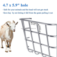 Mangeoire pour animaux 2-en-1 montée et assemblée Support à foin en fer galvanisé pour le stockage des céréales du bétail.