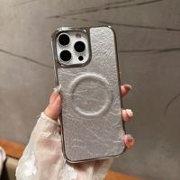 Étui de luxe en cuir à motif peau d'animal avec fermeture magnétique pour iPhone 15 17 Air 16 Pro Max Coque Arrière Housse Funda