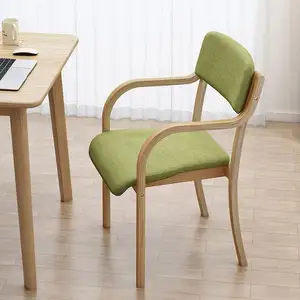 Tissu économique commercial dinant la chaise dinant la chaise dinante en bois de tissu avec des jambes en bois solide