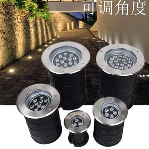 Lumière LED souterraine 24V, lampe spot encastrée à angle réglable pour jardin et pelouse - Product Image 1