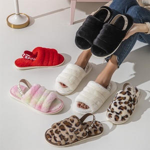 Pantoufles pour femmes Pantoufles décontractées avec logo personnalisé Pantoufles en <span class=keywords><strong>fourrure</strong></span> pelucheuse à bout ouvert Pantoufles d'hôtel pour femmes - Product Image 5