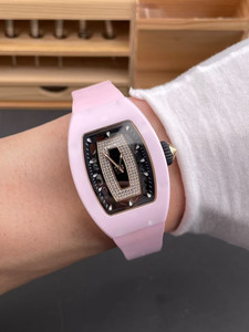 Popular Fashion Top-quality Business Luxury pink Ceramic Rubber Strap Tourbillon Waterproof Automatic <b>Mechanical</b> <b>Watch</b> - Product Image 3
