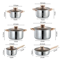 Ensemble de Cuisine Haut de Gamme pour 12 Personnes, Batterie de Cuisine Antiadhésive en Acier Inoxydable, Compatible Induction