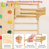 Ensemble de jeu d'escalade Montessori en bois robuste FSC OEM CPC pour intérieur, avec filet de cordes, anneaux et toboggan