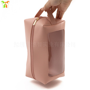 กระเป๋าถือหนังใสแบบมีซิป, กระเป๋าใส่อุปกรณ์อาบน้ำ, กระเป๋าเก็บของสำหรับเดินทาง, กระเป๋าเก็บชุดชั้นในความจุขนาดใหญ่ - Product Image 4