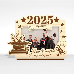 Cadre photo de graduation personnalisé Cadeau amusant Décoration de la maison Ornements Artisanat en bois - Product Image 5
